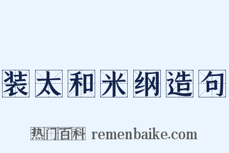 装太和米纲造句是什么意思的图片